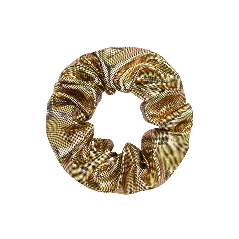 Wholesale 10pcs/pack bronzing solid color large intestine ring hair ring laser fabric large intestine ring headdress